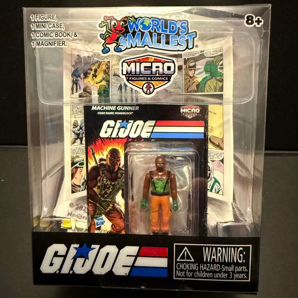 World's Smallest GI Joe Roadblock Micro Figure Kids OS Orange NEW Comic Case‎